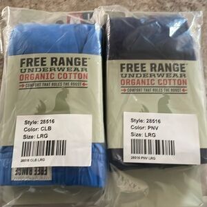 NWT Men’s Duluth Trading Free Range Organic Cotton Boxer Briefs 2 pairs Large